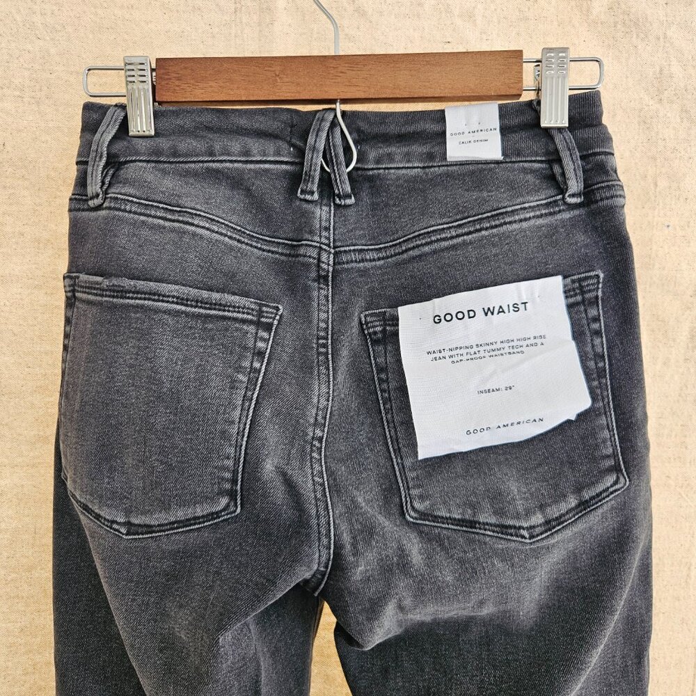 NWT Good American Black Skinny Jeans - Picture 2 of 9